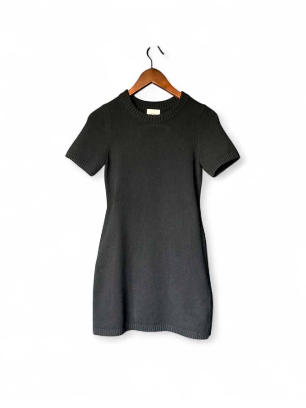 H&M Black Short-Sleeve Knit Mini Dress